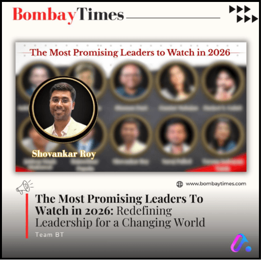 Bombay Times feature: The Most Promising Leaders to Watch in 2026, featuring Finigenie co-founder Shovankar Roy
